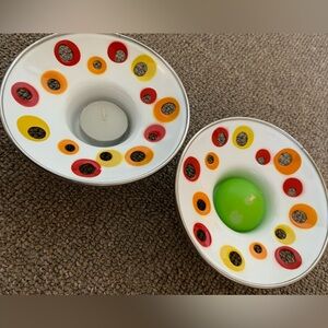 🎀5 for $25 ✨IKEA Two Colorful Candle Holders - White, Red, Yellow, Orange